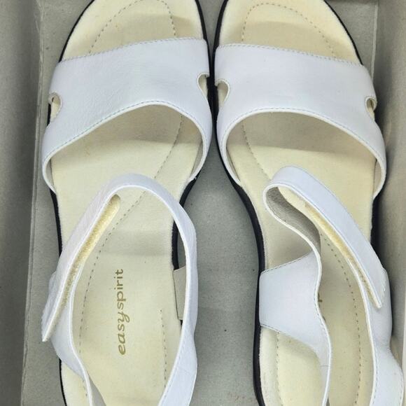 Easy Spirit Size 9 White Leather Ankle Strap Sandals - Picture 2 of 8